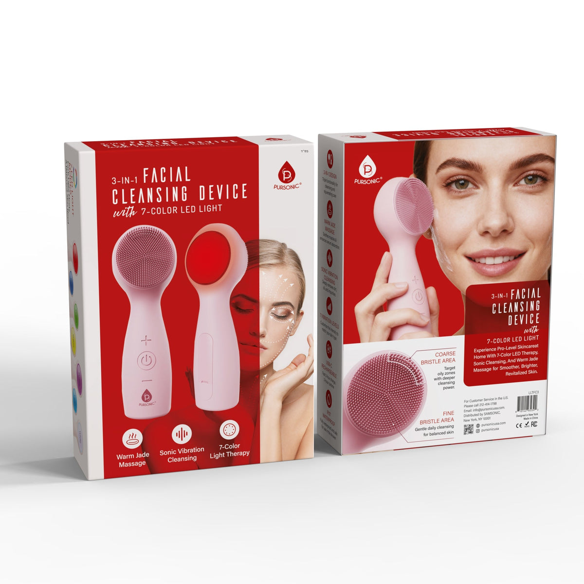3-in-1 Sonic Facial Cleanser with Heated Jade & 7-Color LED Light Therapy – Pursonic Radiance Device-4