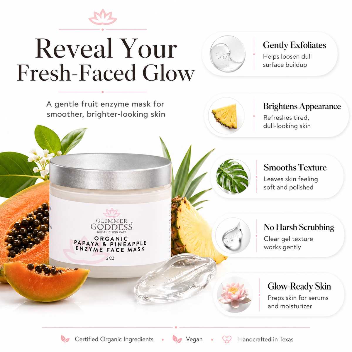 Organic Papaya Pineapple Enzyme Face Mask – Gentle Exfoliating Treatment-4
