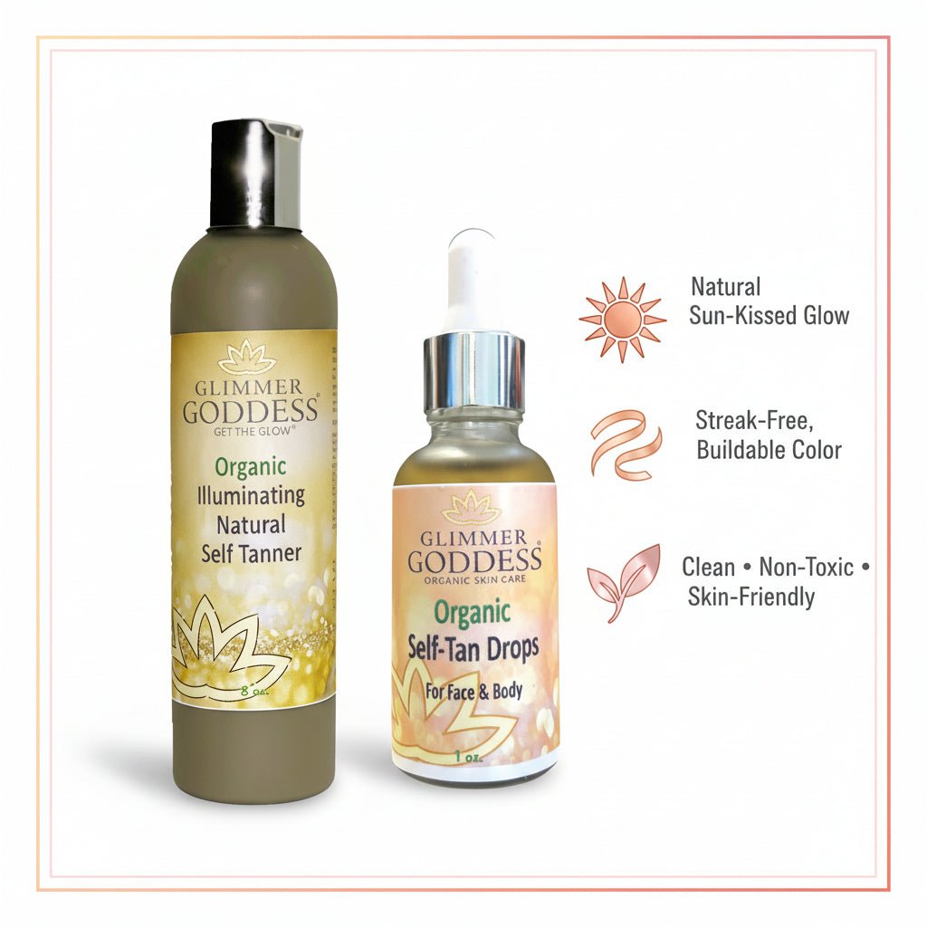 Organic Self Tanner & Self Tan Drops Bundle – Natural Sunless Tanning KitSelf Tanner