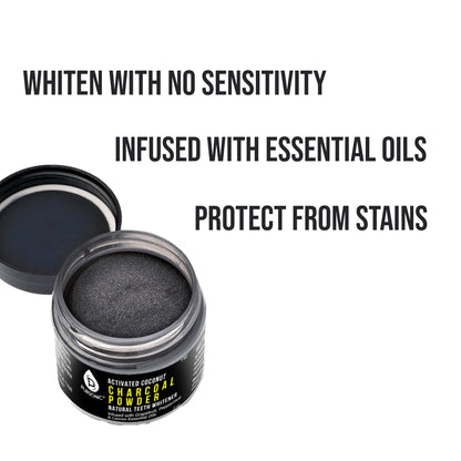 Pursonic Teeth Whitening Charcoal Powder Natural 5-Pack - Infused With Grapefruit, Peppermint & Lemon Essential Oils - 2oz Each-1