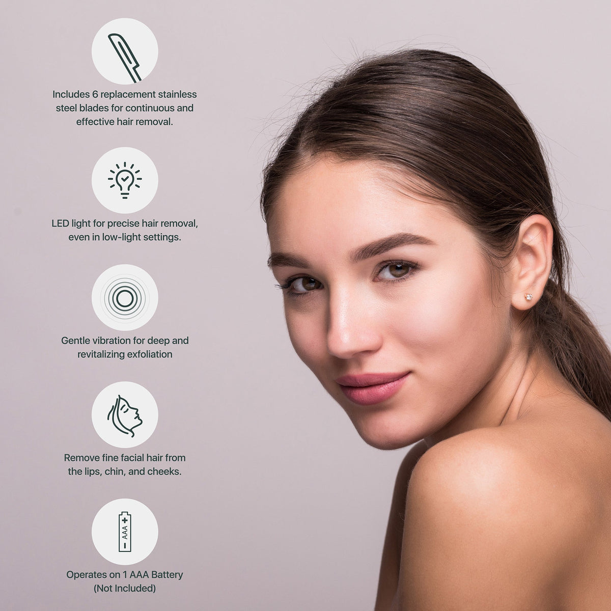 Glow & Clarity Trio: Derma Roller, Precision Dermaplaning Tool, & Pore Vacuum-3