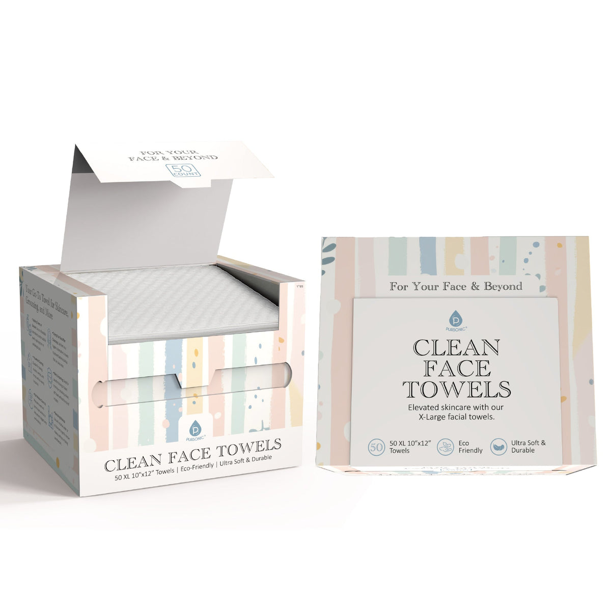 Clean Facial Towels – XL Biodegradable Towels for Sensitive Skin-0