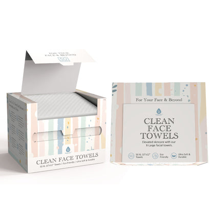 Clean Facial Towels – XL Biodegradable Towels for Sensitive Skin-0