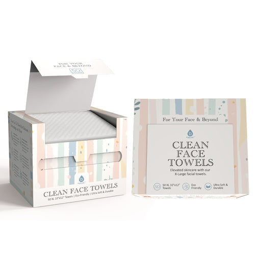 Clean Facial Towels – XL Biodegradable Towels for Sensitive Skin-0