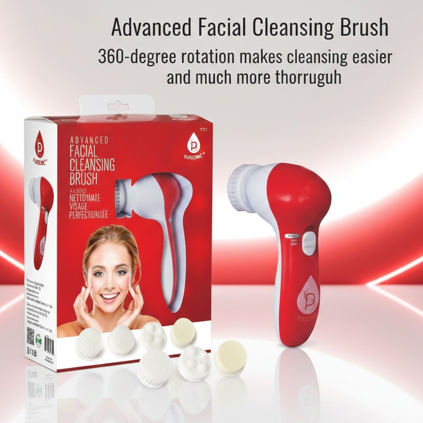 Red Light LED Scalp & Hair Therapy Brush & Advanced Facial Cleansing-1