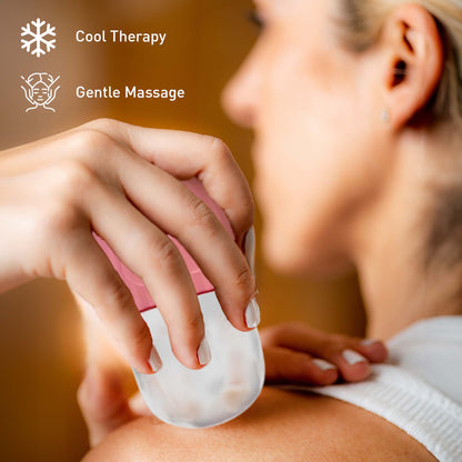 Perfect Skincare Duo: Ice Cube Facial Roller Massager for Face, Eyes, and Neck & Dual Sided Facial Cleansing Brush-2