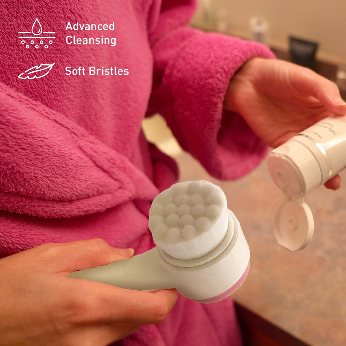 Perfect Skincare Duo: Ice Cube Facial Roller Massager for Face, Eyes, and Neck & Dual Sided Facial Cleansing Brush-1