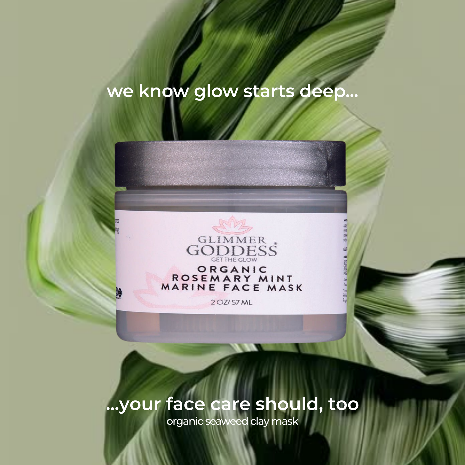 Organic Rosemary Mint Algae Face Mask for Acne & Rosacea-1