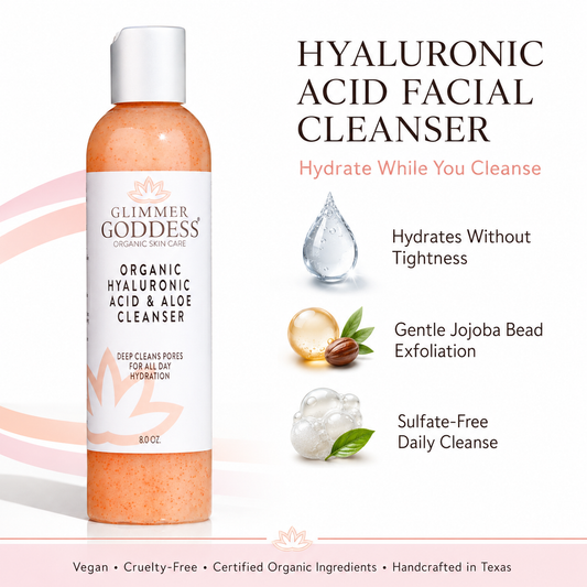 Organic Hydrating Facial Cleanser with Exfoliating Jojoba Beads – 8 oz-0