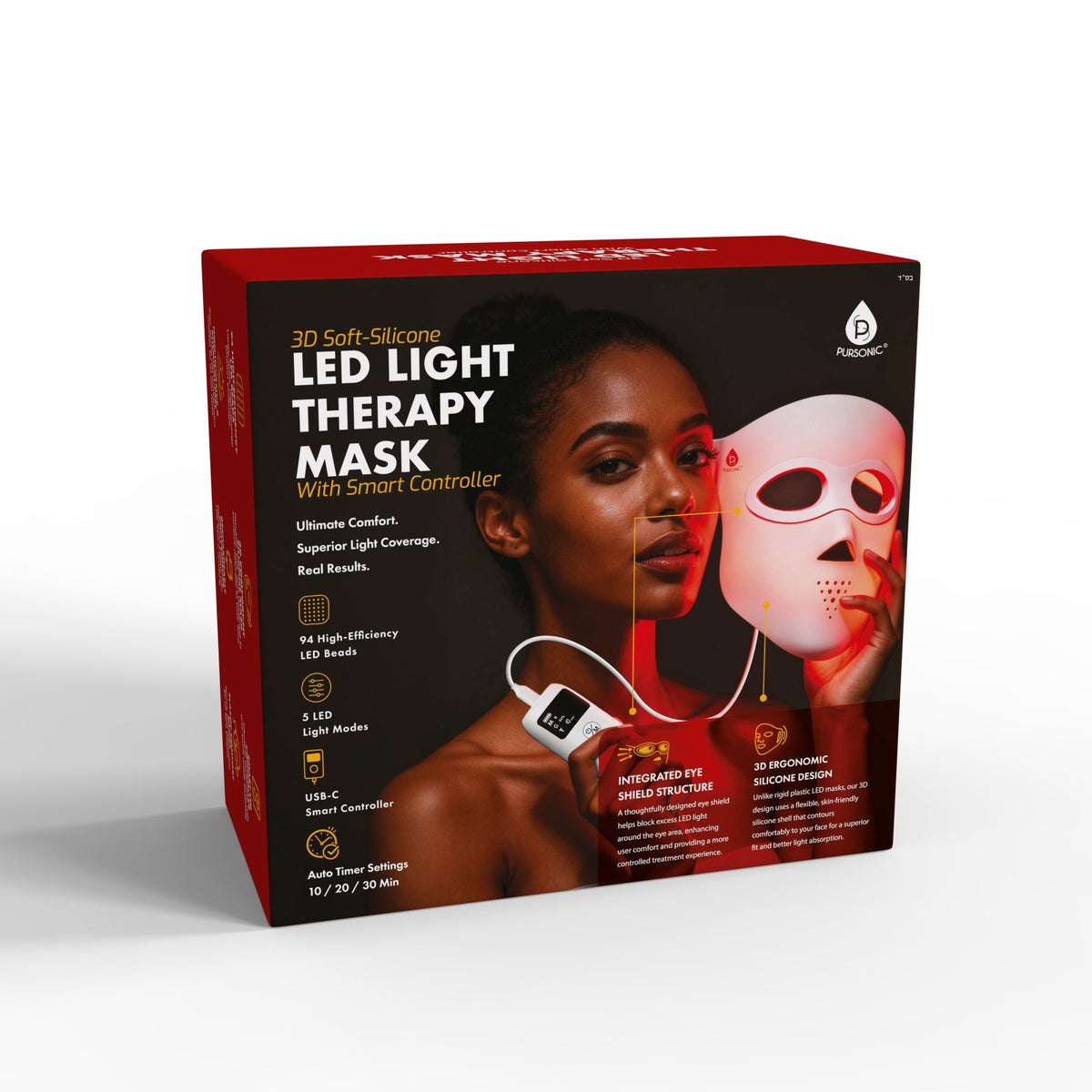 Pursonic 3D Soft-Silicone LED Light Therapy Mask with Smart Controller-4