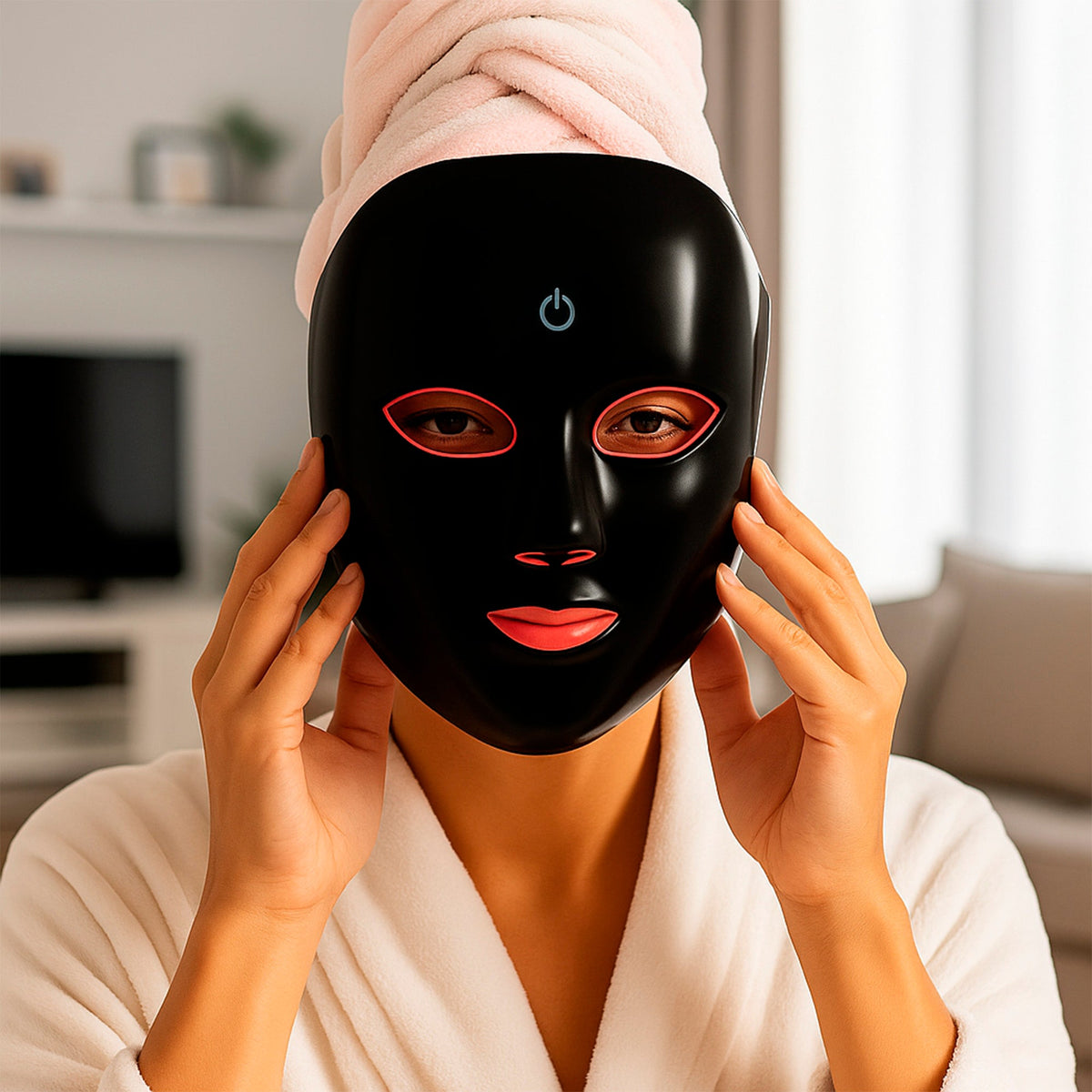 His & Hers Professional Glow at Home: 7-in-1 LED Light Therapy Face Mask-1