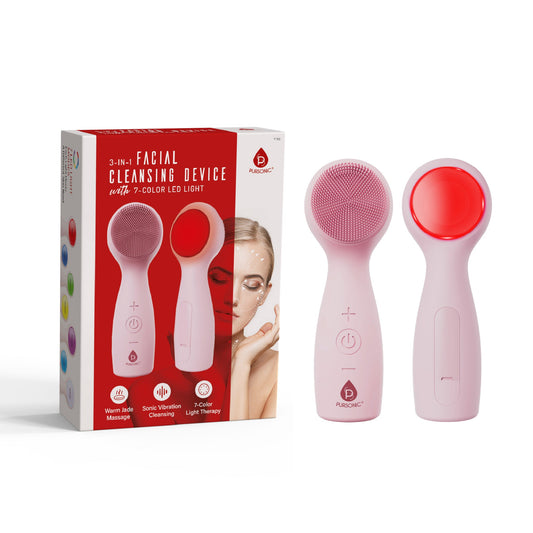 3-in-1 Sonic Facial Cleanser with Heated Jade & 7-Color LED Light Therapy – Pursonic Radiance Device-0