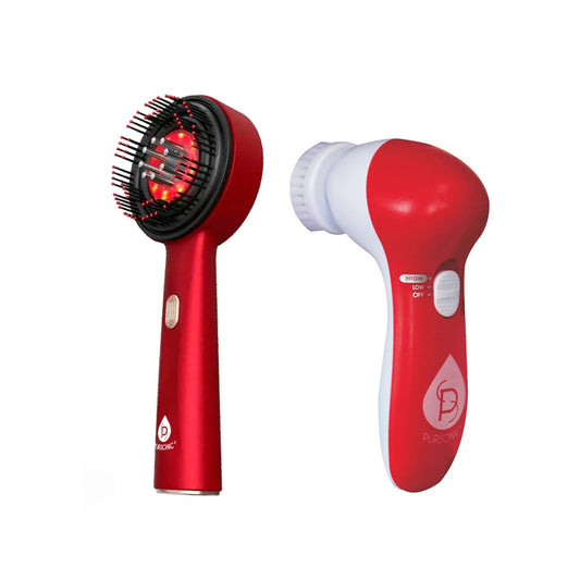 Red Light LED Scalp & Hair Therapy Brush & Advanced Facial Cleansing-0