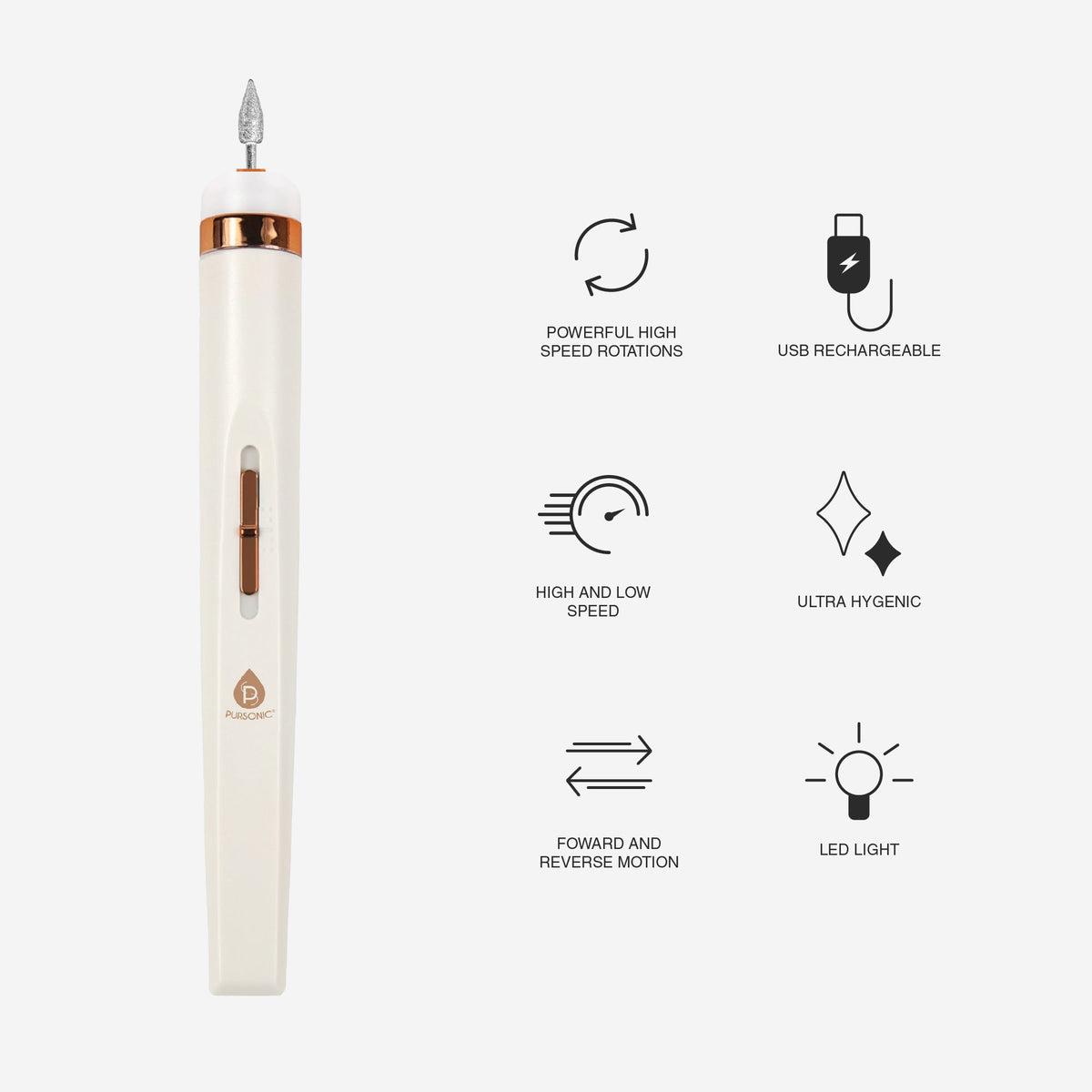 Professional Rechargeable Manicure & Pedicure Kit – High-Speed Nail Drill with LED Light & Precision Nail Care Heads-1