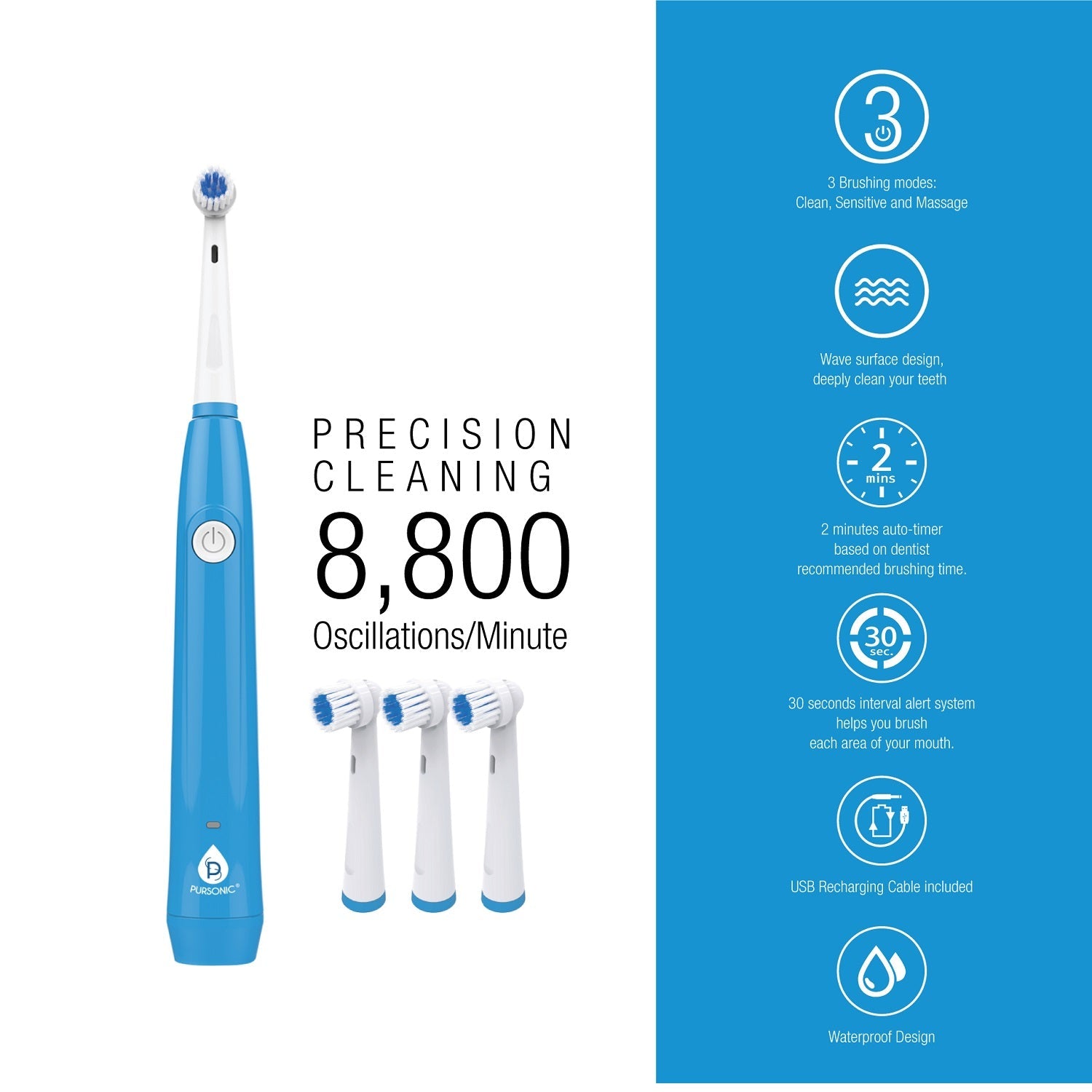 Ultimate Smile Brightening Bundle: PureWhite LED Kit, Rechargeable Rotary Toothbrush & Whitening Strips-3