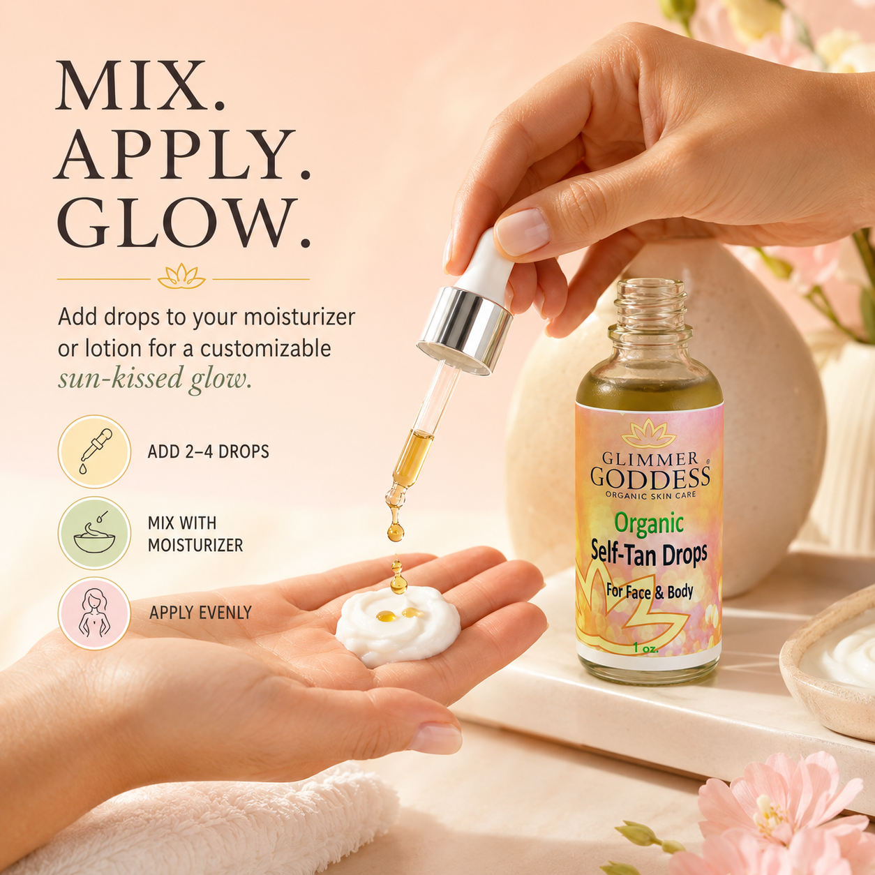 Organic Self Tan Drops – Fast Glow-1