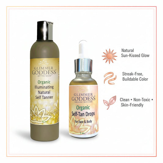 Organic Self Tanner & Self Tan Drops Bundle – Natural Sunless Tanning Kit-0