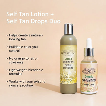 Organic Self Tanner & Self Tan Drops Bundle – Natural Sunless Tanning Kit-2