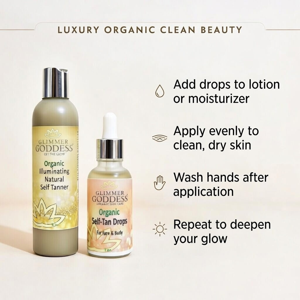 Organic Self Tanner & Self Tan Drops Bundle – Natural Sunless Tanning Kit-3