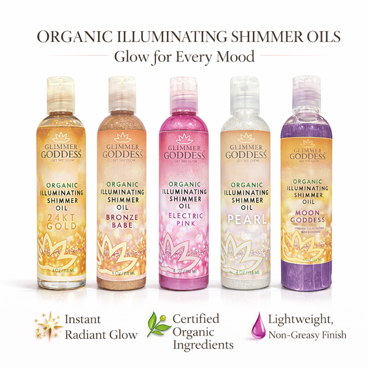 Organic Shimmer Body Oil for a Soft, Non-Greasy Body Glow-0