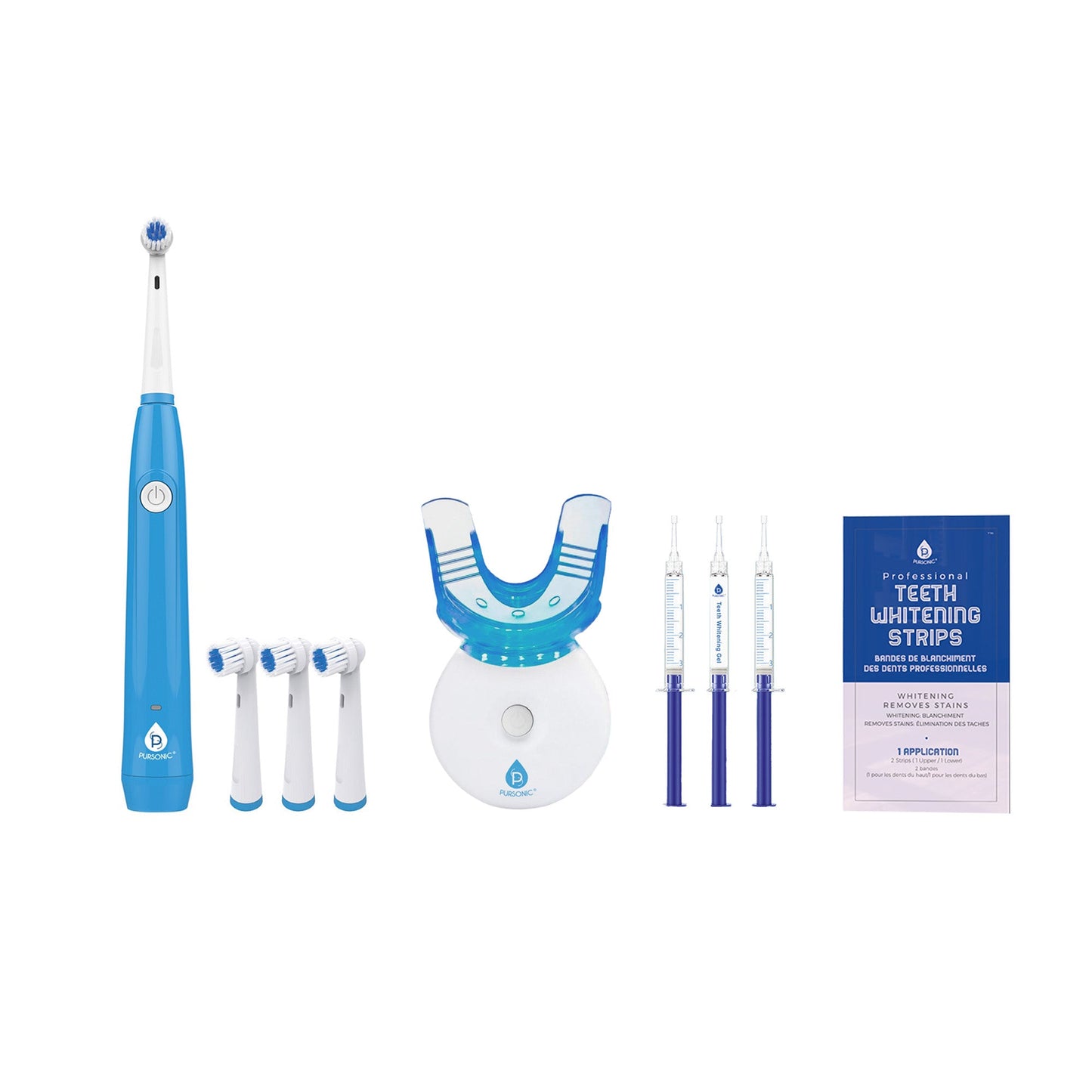 Ultimate Smile Brightening Bundle: PureWhite LED Kit, Rechargeable Rotary Toothbrush & Whitening Strips-0