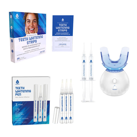 Pursonic Complete Smile Whitening Bundle – LED Whitening Kit + Whitening Pens + Professional Whitening Strips-0