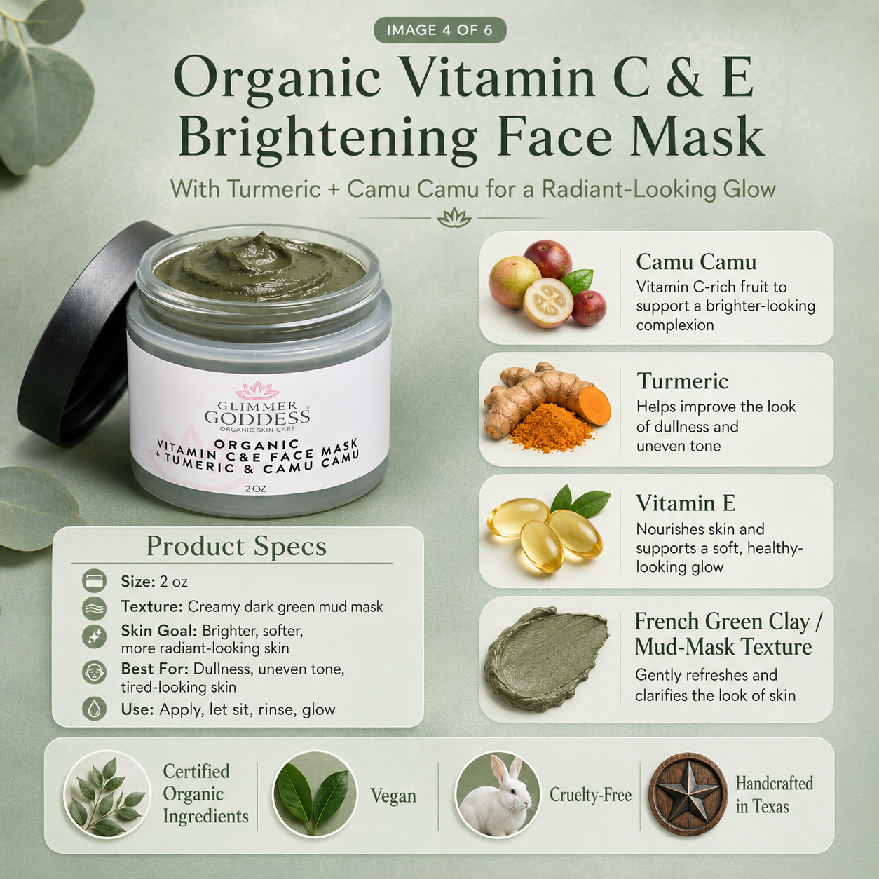 Organic Vitamin C & E Brightening Face Mask-3