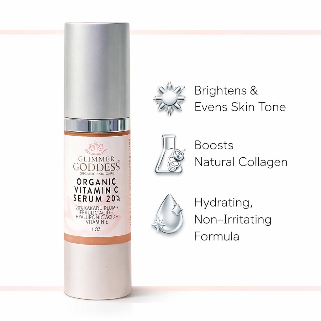 Organic Vitamin C Serum 20% – Brightening Treatment with Hyaluronic & Ferulic Acid-0
