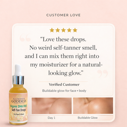 Organic DHA‑Free Tanning Drops – Gradual, No‑Odor Glow-2