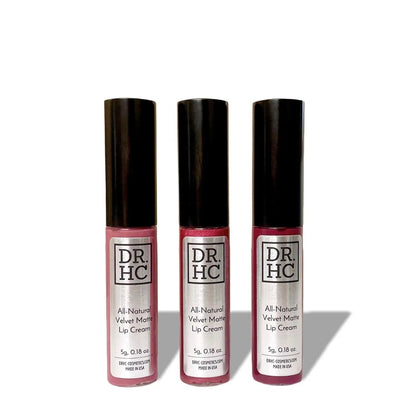 DR.HC All-Natural Velvet Matte Lip Cream (3 Shades) (5g, 0.18oz.) (Anti-aging, Healing, Moisturizing, Anti-inflammatory...)