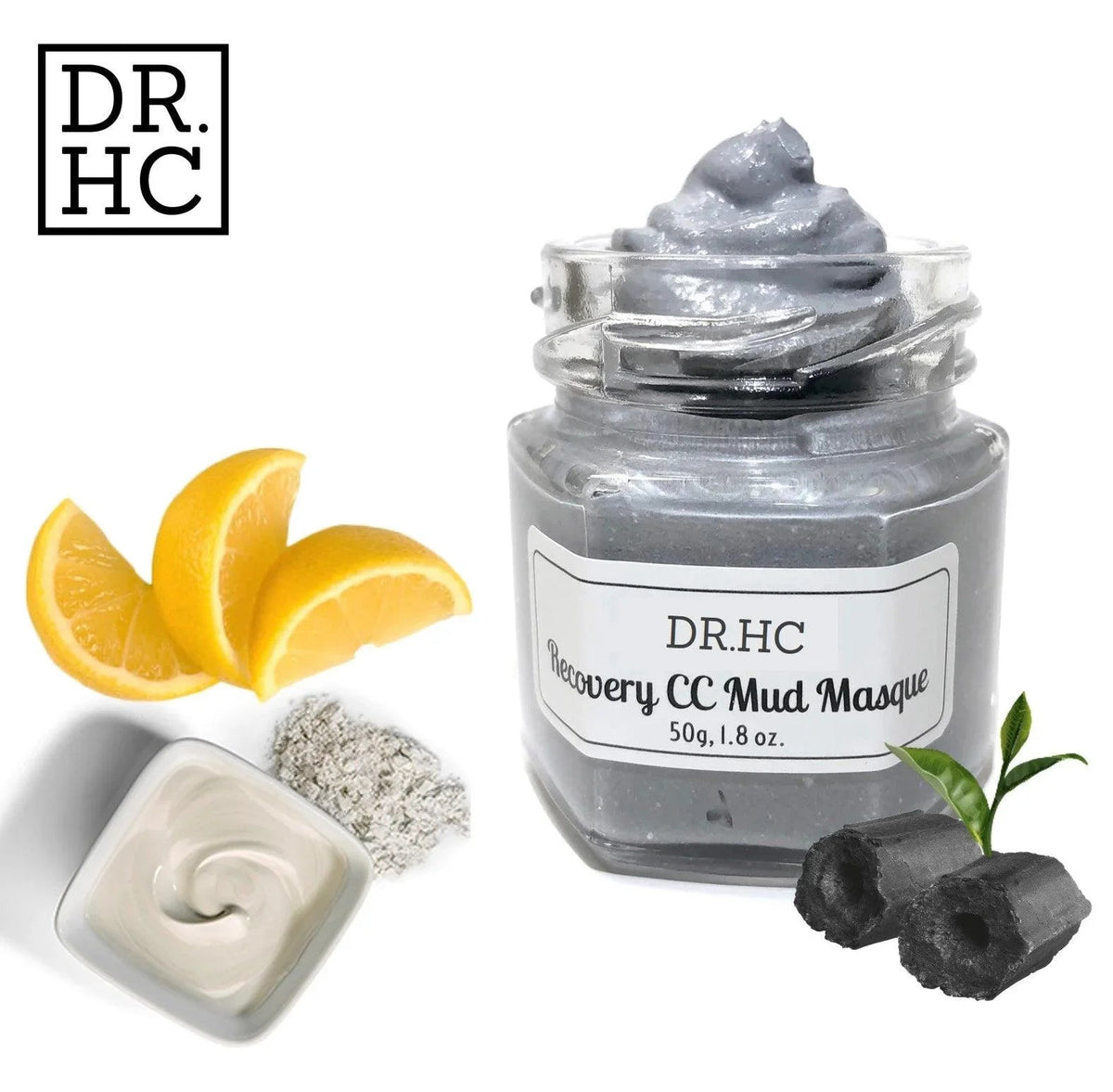 DR.HC Charcoal VitC Mud Mask (60g, 2.1oz) (Exfoliating, Skin brightening, Detoxifying, Pore Shrinking, Anti-black head...)-2