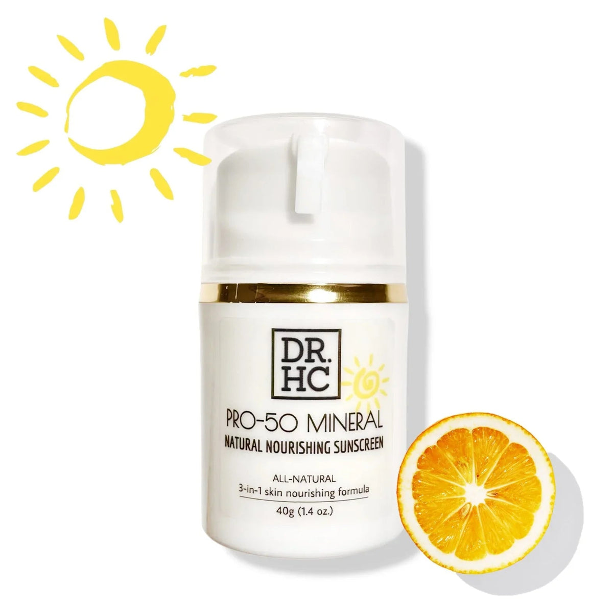 DR.HC Pro-50 Mineral Natural Nourishing Sunscreen (40g, 1.4oz.) (Natural UV Care, Skin brightening, Anti-aging, Damage Repair, Anti-inflammatory...)-2