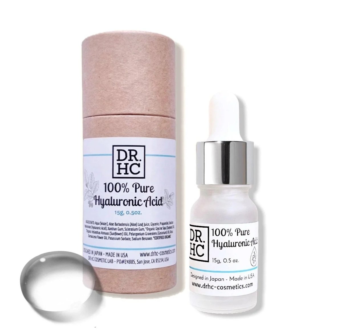 DR.HC 100% Pure Hyaluronic Acid (with 10% Hyaluronic Acid content) (15g, 0.5oz.) (Hydrating, Skin firming, Skin toning, Anti-acne...)Serum
