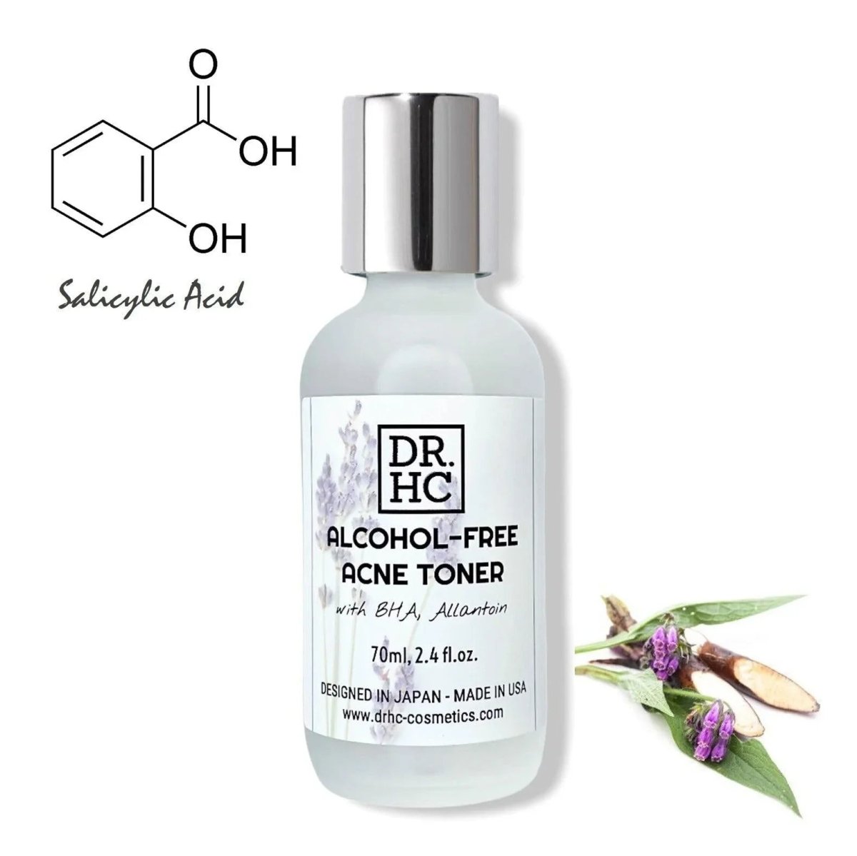 DR.HC Alcohol-Free Acne Toner (70ml, 2.4fl.oz.) (Acne Treatment, Anti-Scar, Anti-pigmentation, Skin recovery...)Toner