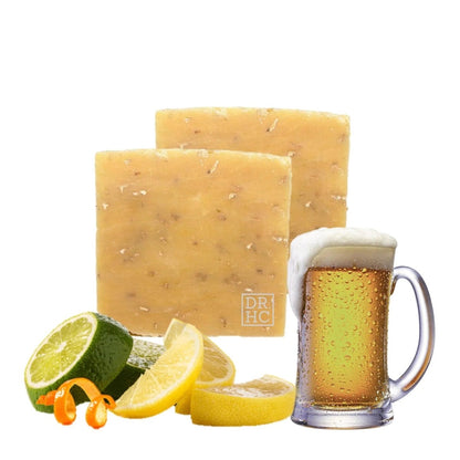 DR.HC All-Natural Skincare Face Soap - Citrus Beer (110g, 3.8oz.) (Anti-aging, Skin brightening, Anti-blemish, Exfoliating...)Face Soap Bar Hair & Body Scrub