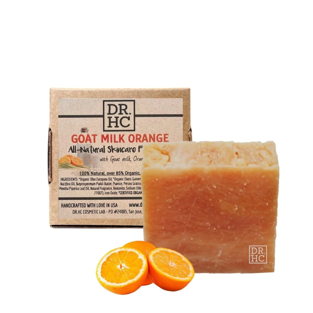 DR.HC All-Natural Skincare Face Soap - Goat Milk Orange (110g, 3.8oz.) (Skin brightening, Anti-aging, Anti-acne, Skin recovery...)Face Soap Bar