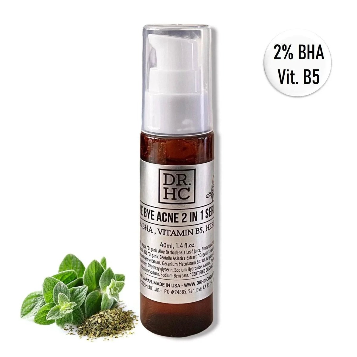 DR.HC Bye Bye Acne 2 In 1 Serum (40ml, 1.4 fl.oz.) (Anti-acne, Exfoliating, Oil-balancing, Anti-inflammatory...)Serum