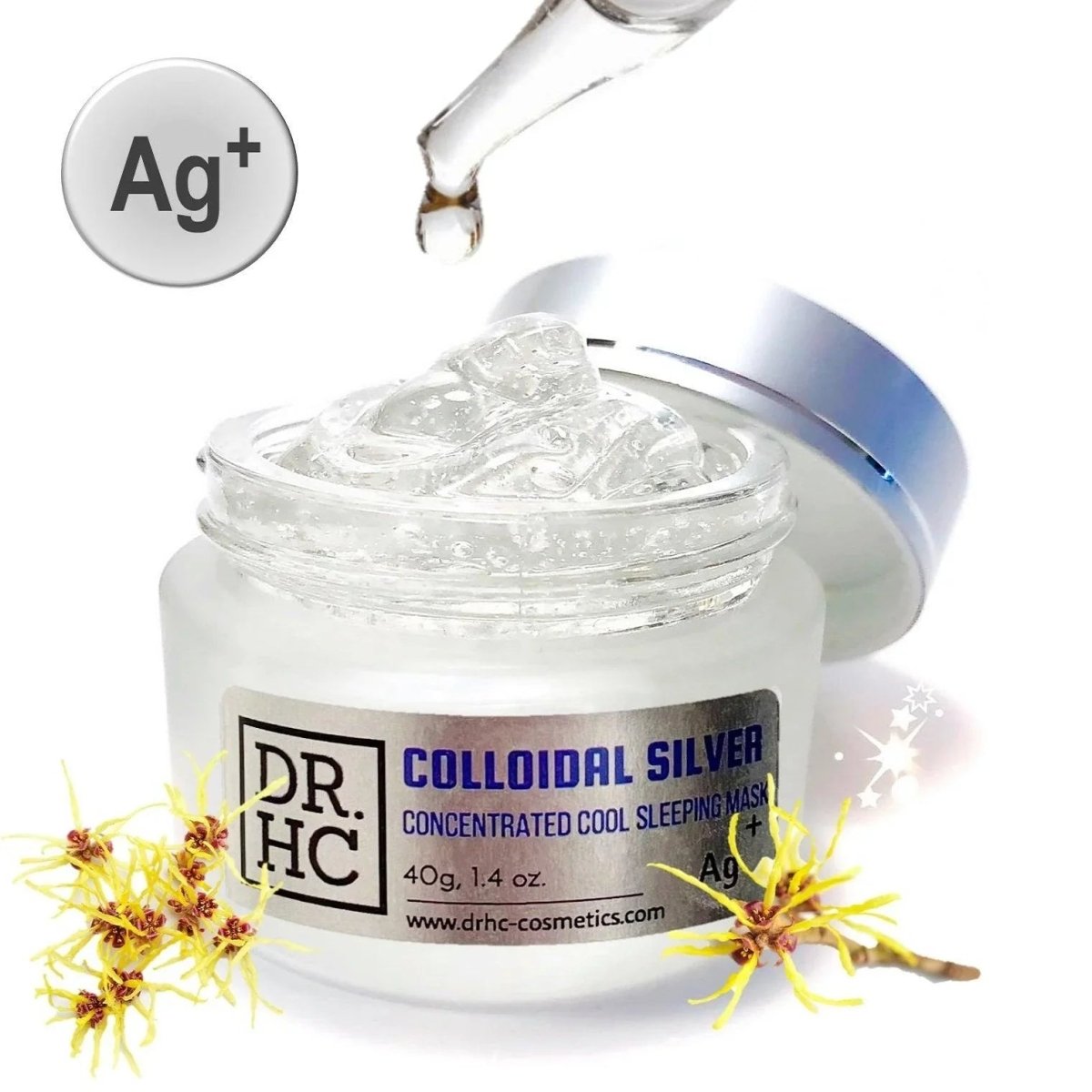 DR.HC Colloidal Silver Concentrated Cool Sleeping Mask (25~40g, 0.9~1.4oz) (Anti-acne, Anti-scar, Anti-blemish, Skin recovery...)Moisturizer Mask