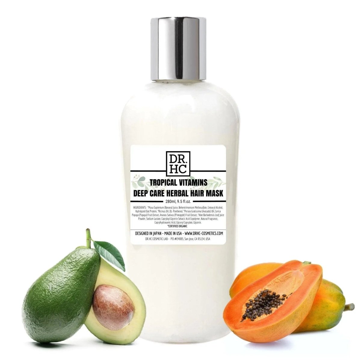 DR.HC Deep Care Herbal Hair Mask - Tropical Vitamins (280ml, 9.5 fl.oz.) (Damage repair, Anti-breakage, Anti-hair loss, Anti-dandruff, Oil-balancing...)Hair Mask