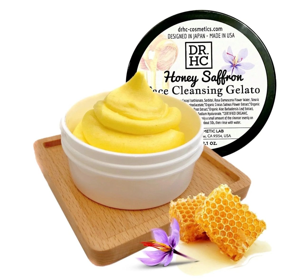 DR.HC Honey Saffron Face Cleansing Gelato (60g, 2.1oz.) (Skin recovery, Anti-scar, Anti-blemish, Anti-aging...)Cleanser