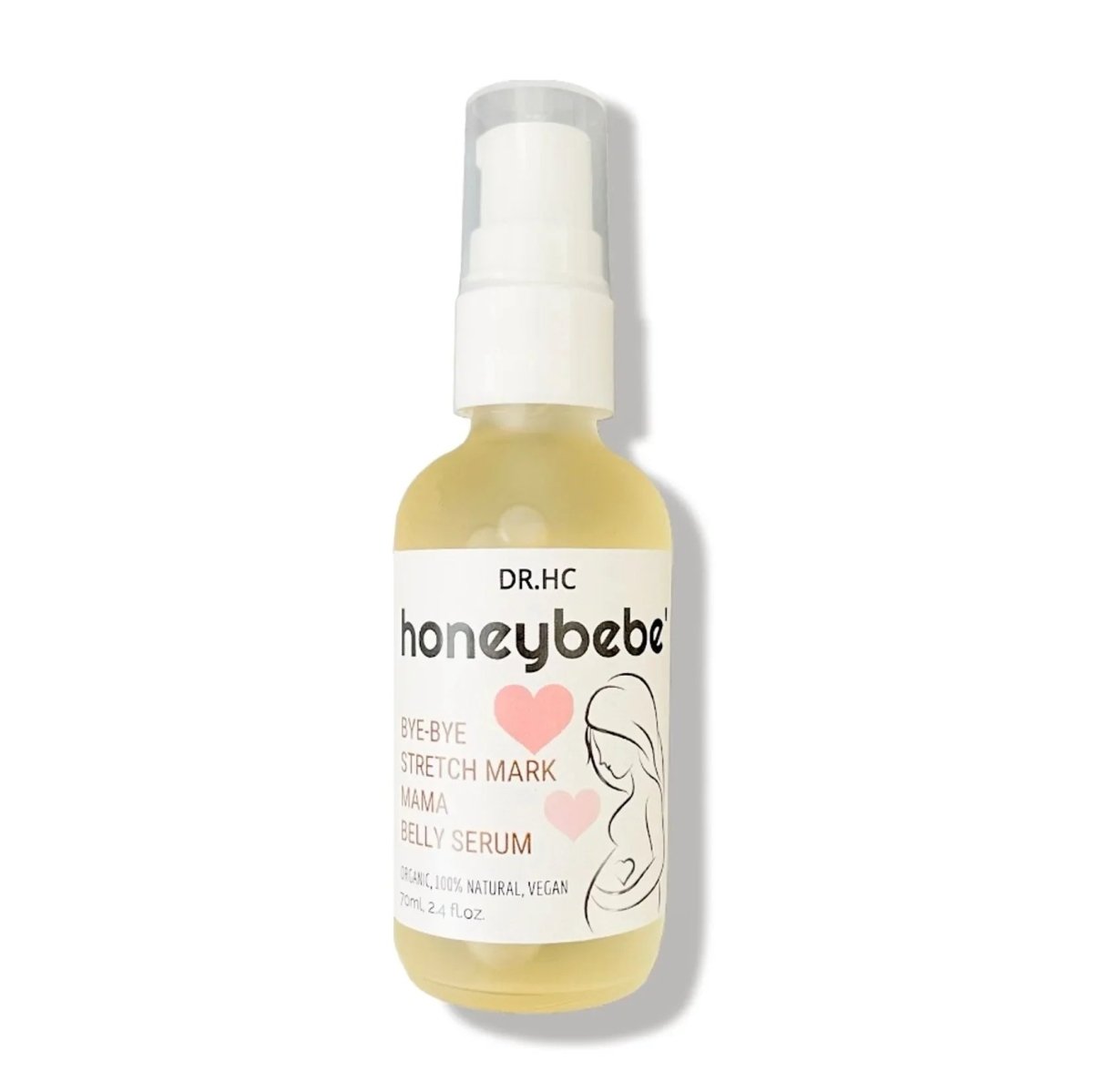 DR.HC Honeybebe' Bye-Bye Stretch Mark Mama Belly Serum (100% Organic, Natural & Vegan) (70ml, 2.4 fl.oz.) (Stretch Mark Prevention & Removal)Pregnancy
