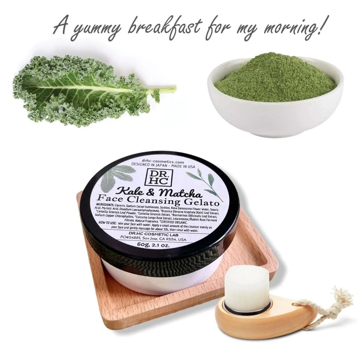 DR.HC Kale & Matcha - Face Cleansing Gelato (60g, 2oz) (Skin brightening, Anti-aging, Anti-inflammatory, Anti-acne...)Cleanser