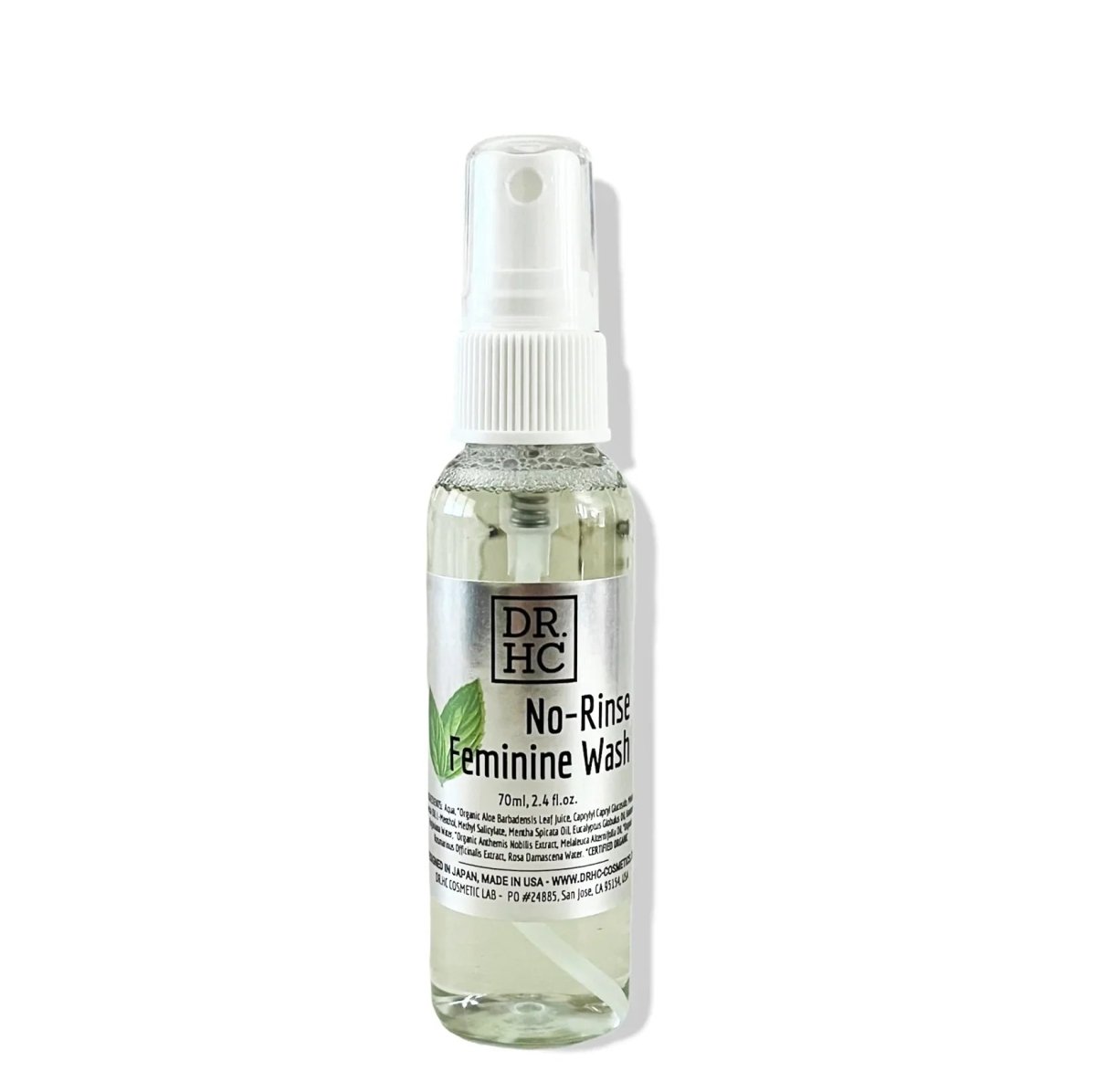 DR.HC No-Rinse Feminine Wash (70ml, 2.4 fl.oz.) (pH Balancing, Deodorant, Hydrating, Anti-itching, Anti-dryness, Anti-inflammatory...)Feminine Hair & Body Wash