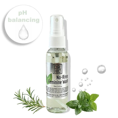 DR.HC No-Rinse Feminine Wash (70ml, 2.4 fl.oz.) (pH Balancing, Deodorant, Hydrating, Anti-itching, Anti-dryness, Anti-inflammatory...)Feminine Hair & Body Wash