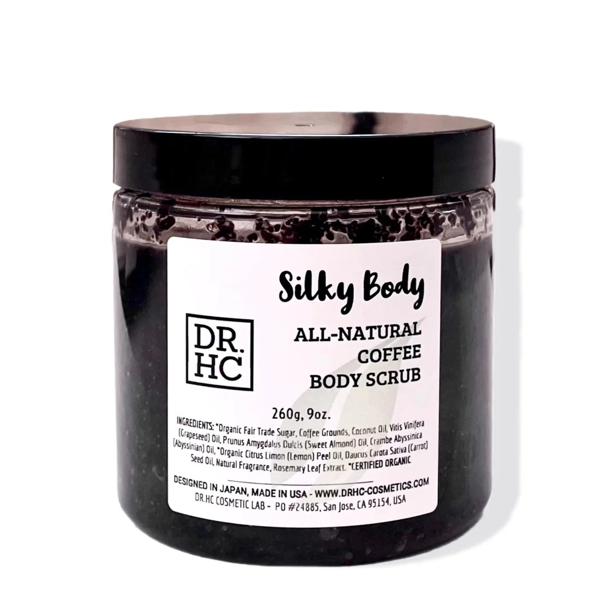 DR.HC Silky Body All-Natural Coffee Body Scrub (260g, 9oz.) (Skin brightening, Anti-aging, Anti-acne, Detoxifying, Softening...)Hair & Body Scrub