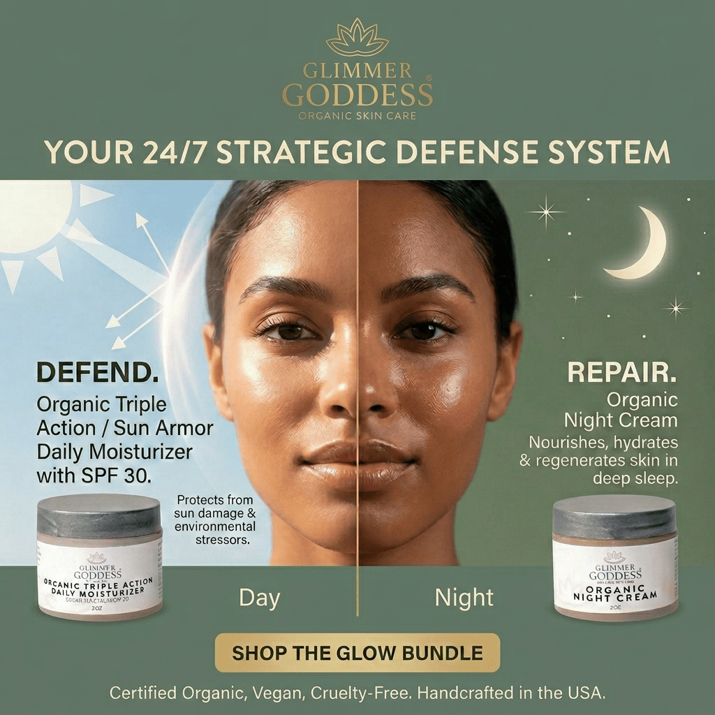 Glimmer Goddess Day & Night Duo – Triple Action SPF 30 Moisturizer + Skin Renewal Night Cream BundleFace Cream
