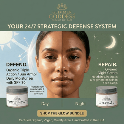 Glimmer Goddess Day & Night Duo – Triple Action SPF 30 Moisturizer + Skin Renewal Night Cream BundleFace Cream