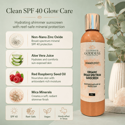 Goddess Glow Shimmer Suntan Lotion SPF 40 – Reef-Safe RadianceLotions & Creams