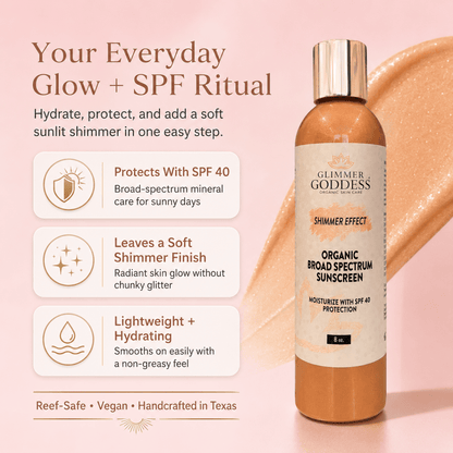 Goddess Glow Shimmer Suntan Lotion SPF 40 – Reef-Safe RadianceLotions & Creams