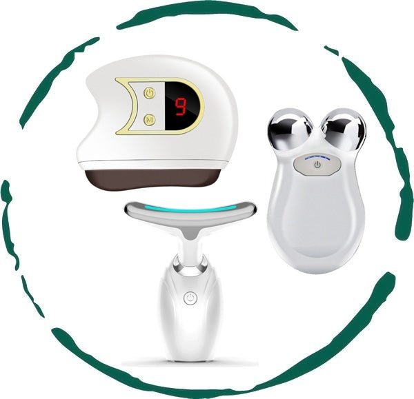 Lift, Sculpt & Glow Toolkit -Set of 3 LED Therapy, Electric Gua Sha & Microcurrent Toning Device for Radiant Skinfacial devices